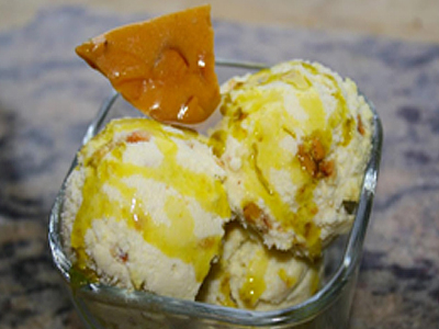 Melgarejo Hojiblanca Ice Cream With Salted Marcona Almond Brittle