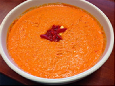 Roasted Red Pepper Hummus with EVOO