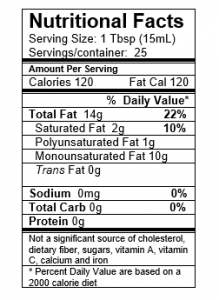 nutrition fact label